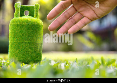 green gas tank concept. Stock Photo
