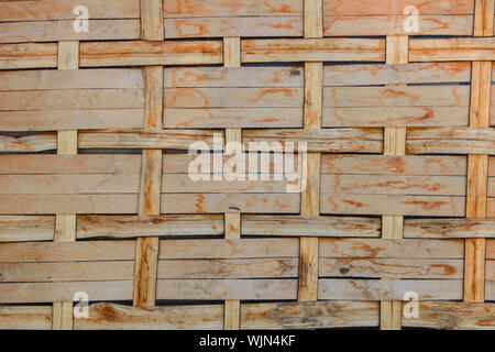 Pattern on knitted basket. wood production Stock Photo