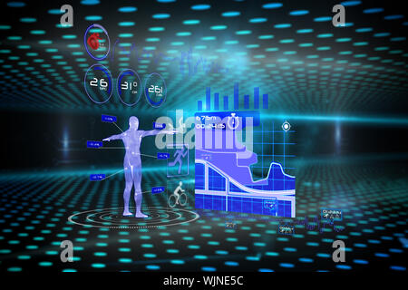 Medical interface against keyhole on technological glowing background Stock Photo