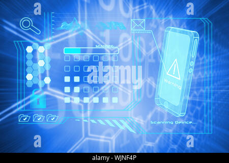 Security interface against background with shiny hexagons Stock Photo