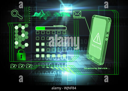 Security interface against shiny futuristic technological background Stock Photo