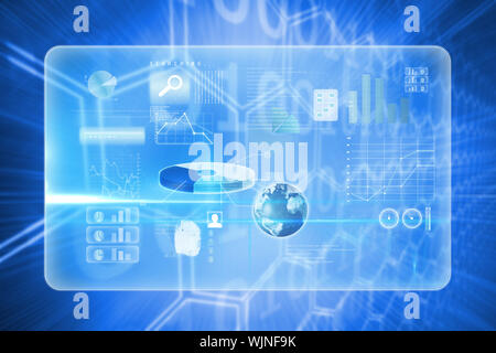 Business interface against background with shiny hexagons Stock Photo