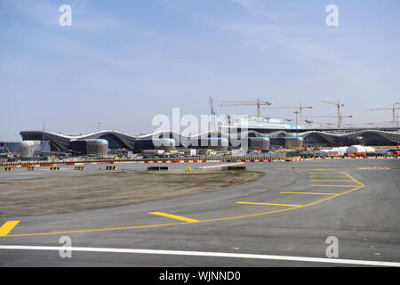 A new terminal under construction at Abu Dhabi International Airport in the UAE. Stock Photo