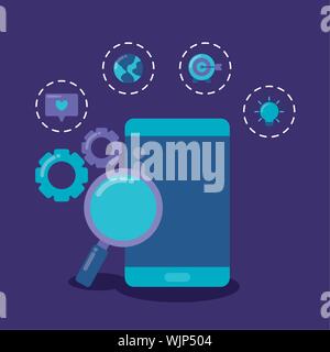 smartphone with social media icons vector illustration design Stock Vector