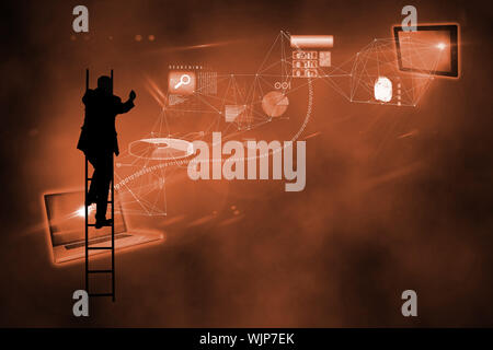Composite image of file transfer background Stock Photo