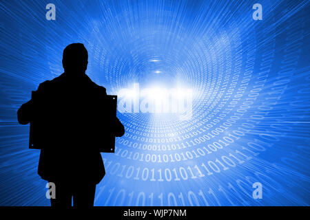 Composite image of shiny futuristic binary code spiral Stock Photo