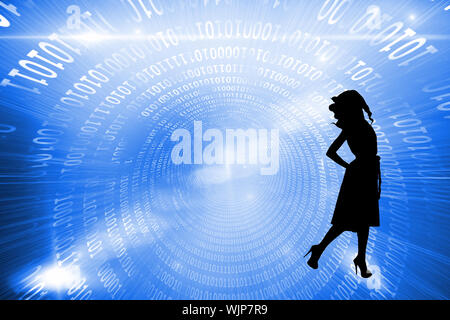 Composite image of shiny futuristic binary code spiral Stock Photo