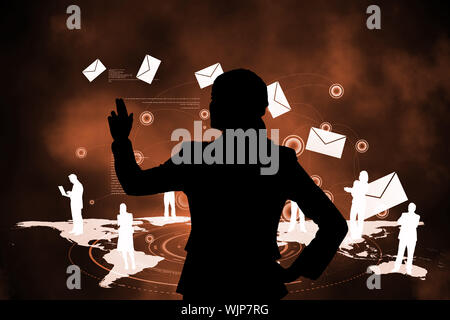 Composite image of global connection background Stock Photo