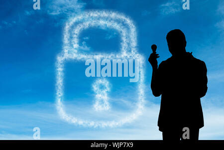 Composite image of white lock in sky Stock Photo