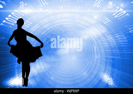 Composite image of shiny futuristic binary code spiral Stock Photo