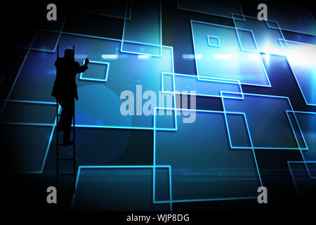 Composite image of black background with shiny squares Stock Photo