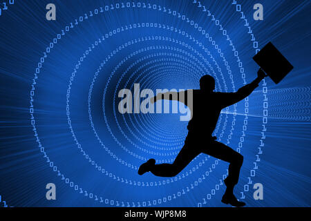 Composite image of futuristic shiny design with code Stock Photo