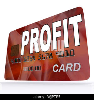 Profit on Credit Debit Card Showing Earn Money Stock Photo