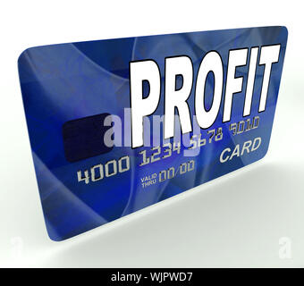 Profit on Credit Debit Card Showing Earn Money Stock Photo