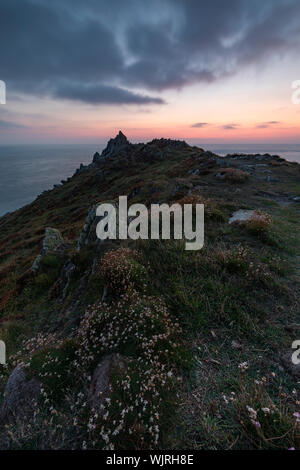 A view of the rugged coastline at Morte Point overlooking the bristol channel Stock Photo