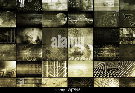 Futuristic Abstract Design Color Art with Spheres Stock Photo
