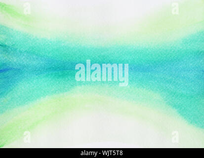 Tree and sky reflection on the lake , The blue stripe is narrowly squeezed on the green surface, Illustration abstract and bright background Stock Photo