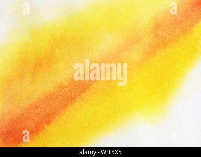 Colored lines and diagonal pattern , Yellow and orange color stains flow on white surface ,  Illustration abstract and bright background Stock Photo