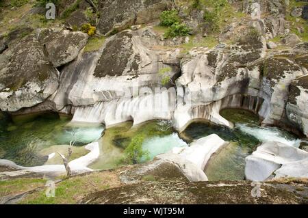 landscape with river named hell valley in avila spain Stock Photo