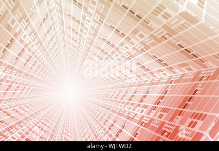 Technology Tunnel with Fast Digital Data Packets Stock Photo