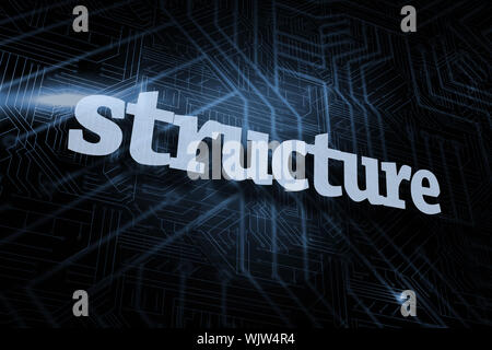 The word structure against futuristic black and blue background Stock Photo