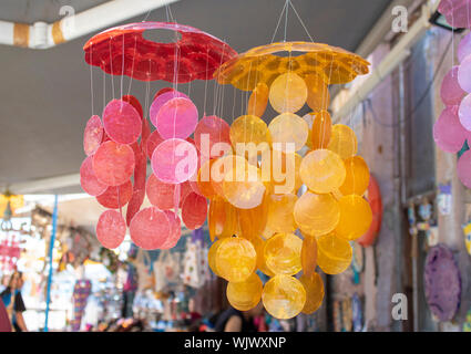 Close up of wind bell. Various colors Stock Photo