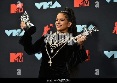 Rosalia performs a medley at the MTV Video Music Awards at the Prudential  Center on Monday, Aug …