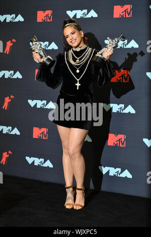 Rosalia performs a medley at the MTV Video Music Awards at the Prudential  Center on Monday, Aug …