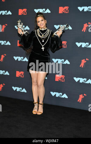 Rosalia performs a medley at the MTV Video Music Awards at the Prudential  Center on Monday, Aug …