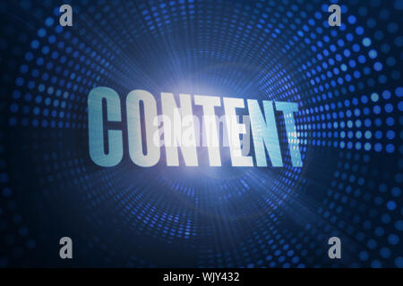 The word content against futuristic dotted blue and black background Stock Photo