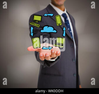 Close up of a businessman presenting a cycle Stock Photo