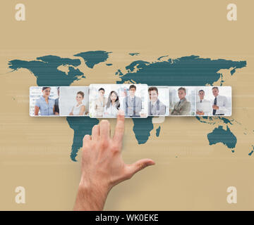 Hand selecting futuristic interface Stock Photo