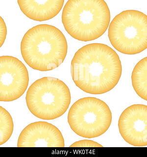 Pineapple slices background, seamless pattern Stock Photo
