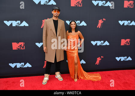 DJ Afrojack and Elettra Lamborghini  attend the 2019 MTV Video Music Awards at Prudential Center on August 26, 2019 in Newark, New Jersey. Stock Photo