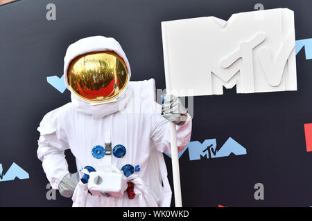 MTV Moon Man  attends the 2019 MTV Video Music Awards at Prudential Center on August 26, 2019 in Newark, New Jersey. Stock Photo