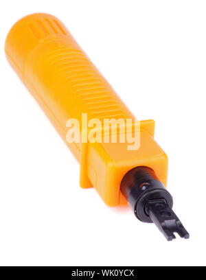 Punch Down Tool for Computer Network isolated on white background Stock Photo