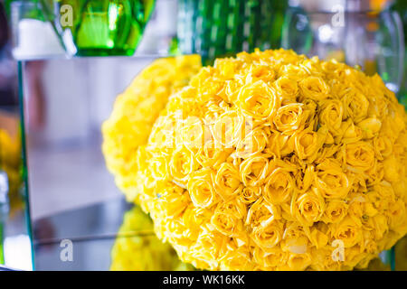 Lovely beautiful flowers in the lobby of a luxury hotel Stock Photo