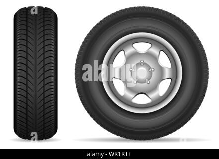 Car tires isolated on white background vector illustration Stock Vector