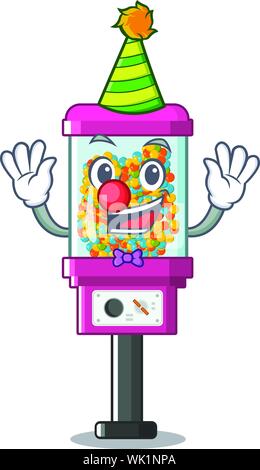 Clown candy vending machine on the cartoon Stock Vector