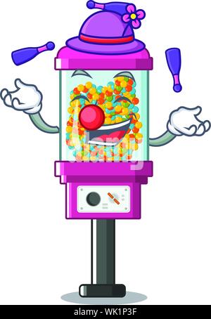 Juggling candy vending machine on the cartoon Stock Vector