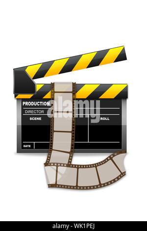 illustration of vector reel laying on clapboard Stock Photo