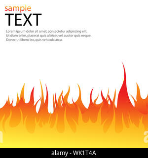 illustration of vector text template with flames of fire Stock Photo