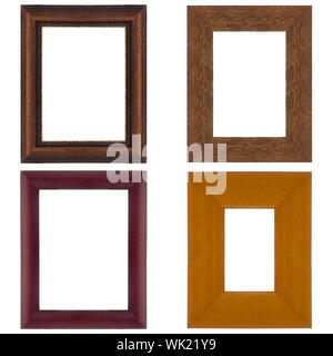 Four picture frames isolated on white background. Stock Photo
