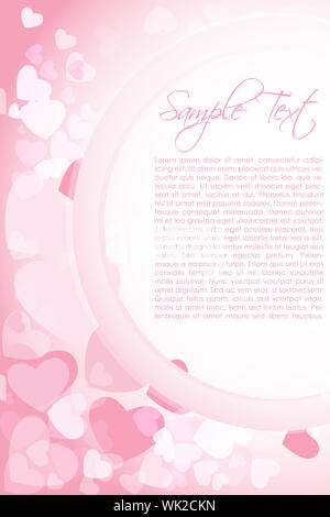 illustration of background with hearts and sample text Stock Photo