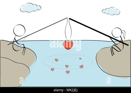 Vector cartoon boy and girl lover emoji set Stock Photo - Alamy