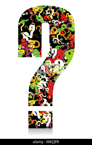 illustration of vector question mark formed from many question marks Stock Photo