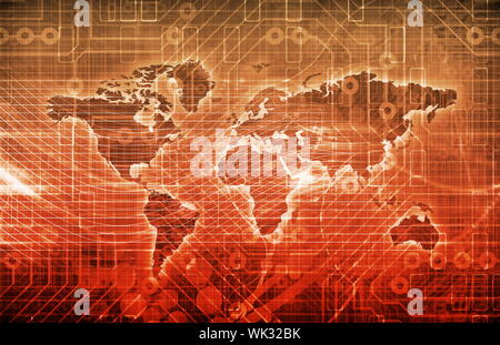 Telecommunications Mobile Data Grid as a Concept Stock Photo