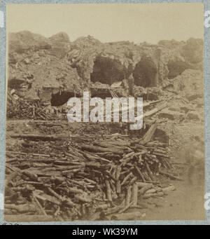 Interior view of Fort Sumter, Charleston, S.C. taken by a Confederate photographer in 1864 i.e. 1863 Abstract: Photograph showing debris inside the fort. Stock Photo