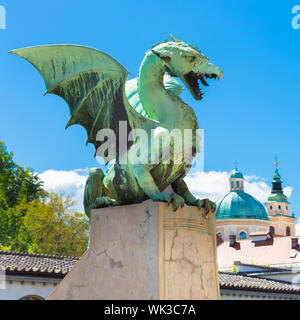 Dragon bridge, Ljubljana, Slovenia, Europe. Stock Photo