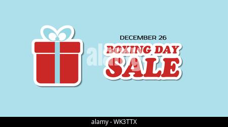 Boxing day sale vector banner with gift box Stock Vector
